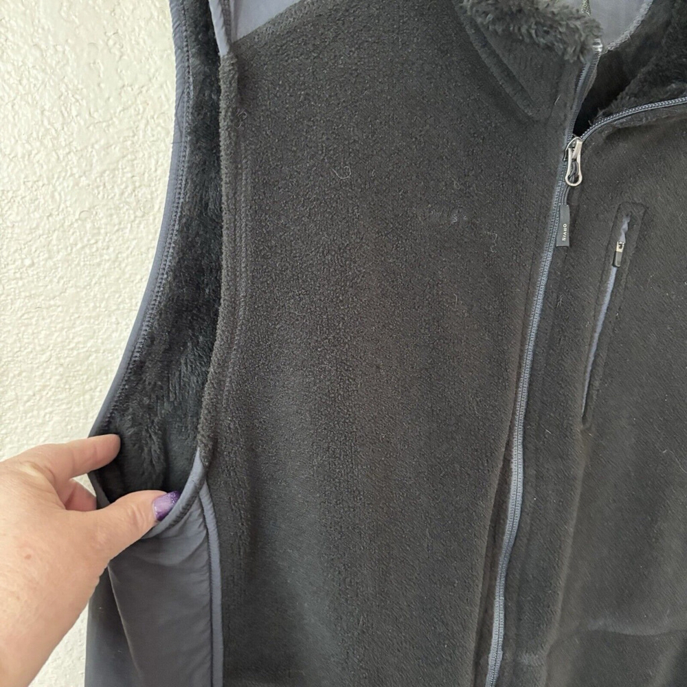 Orvis Men's XL Warm Black Fleece And Fur Lined Zip Vest 3 Pockets in Front - Picture 4 of 10